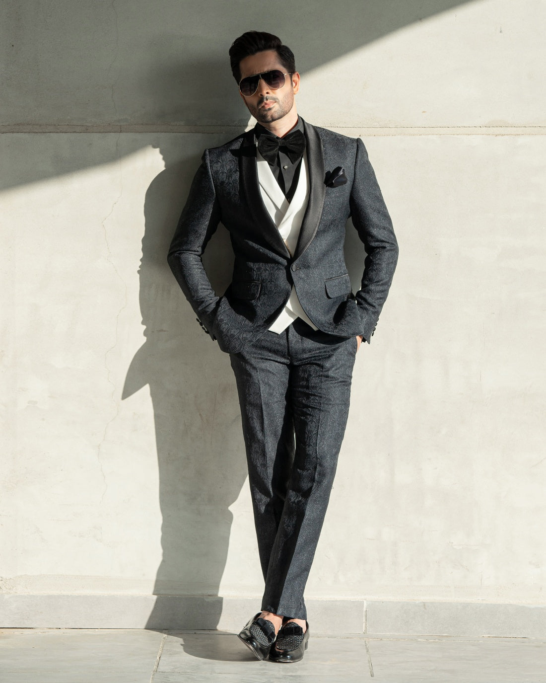 Embos Embellished Tuxedo Suit