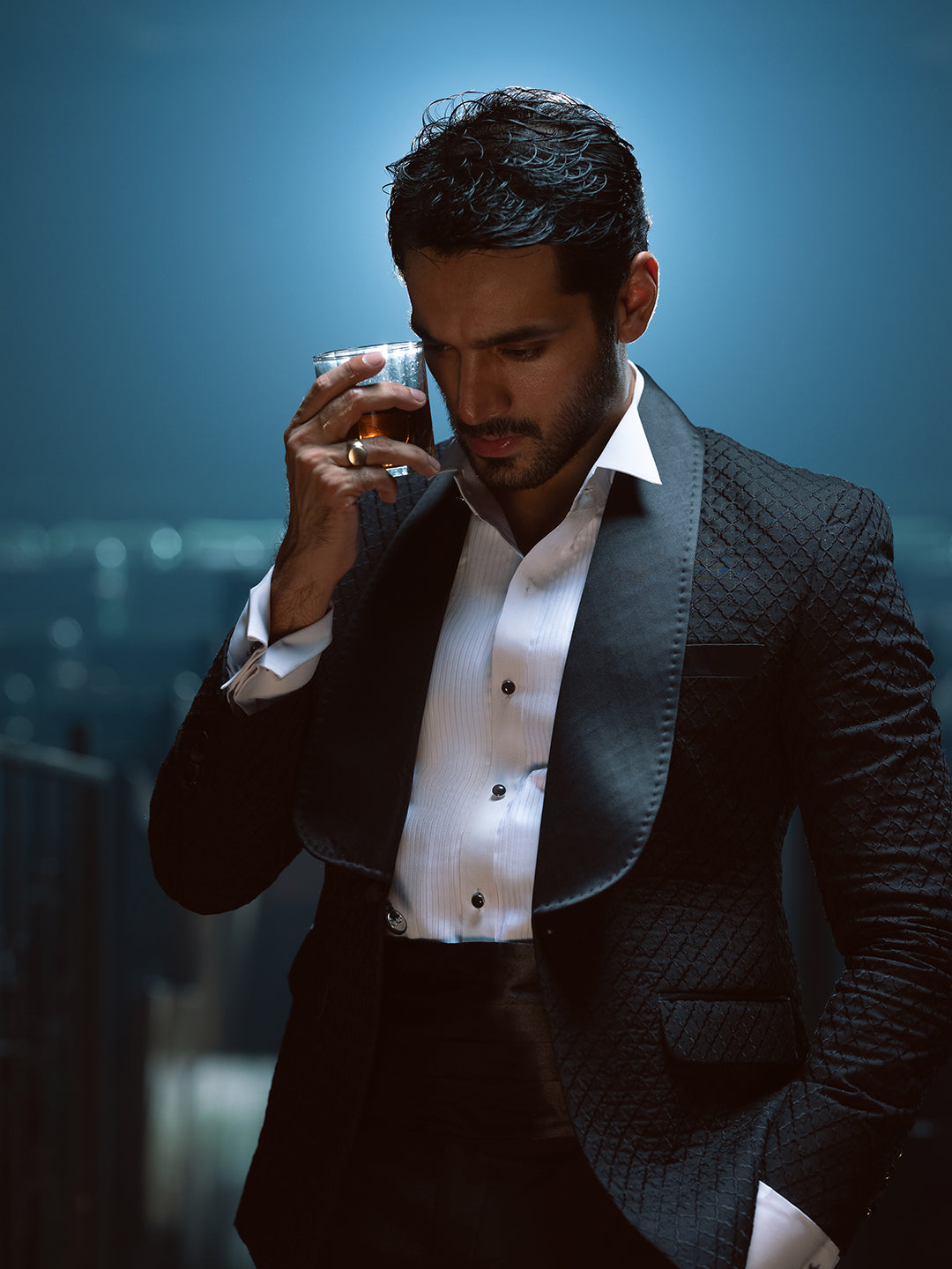 Embroidery Embellished Tuxedo Suit