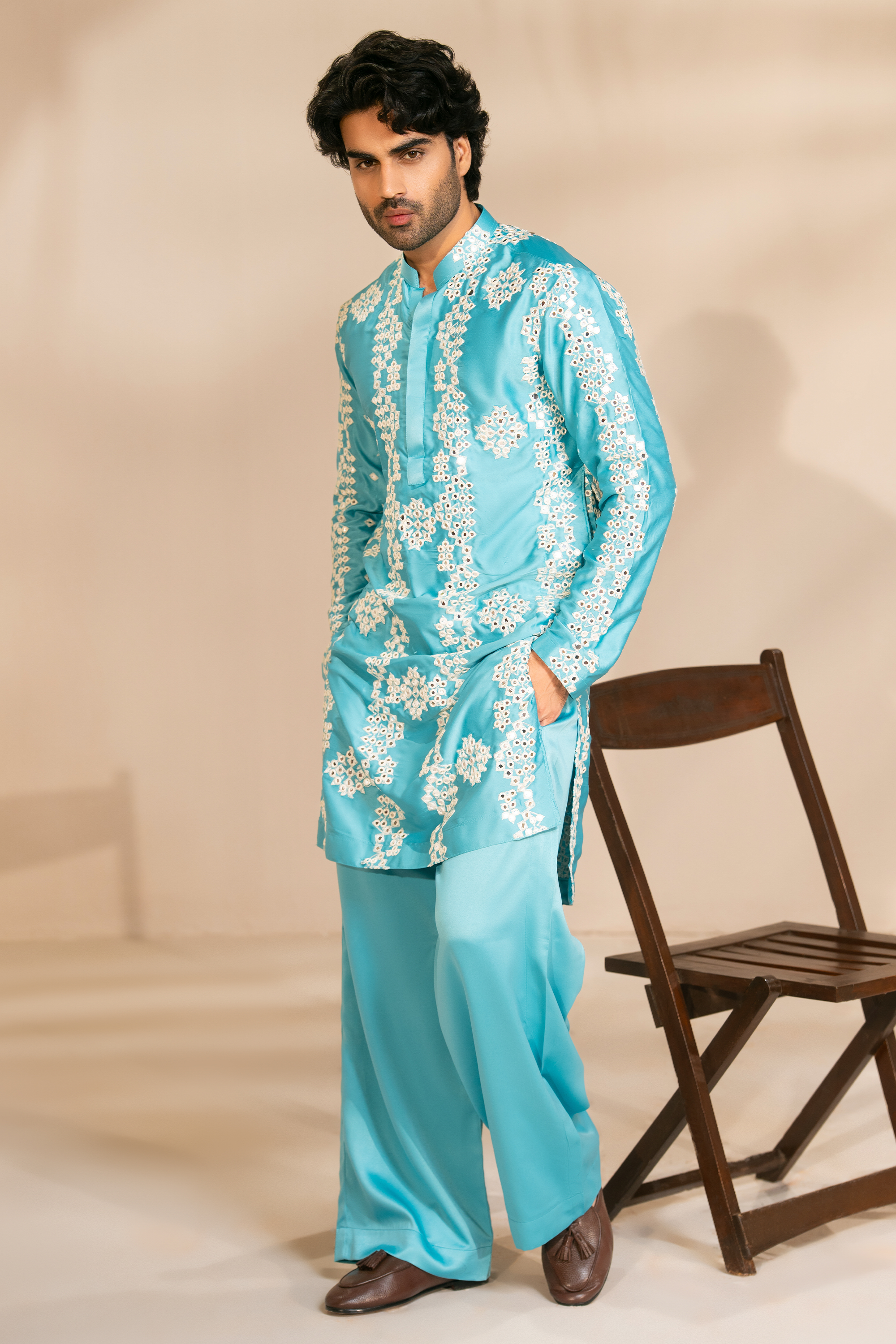 Greenish Blue Kurta & Pajama Set