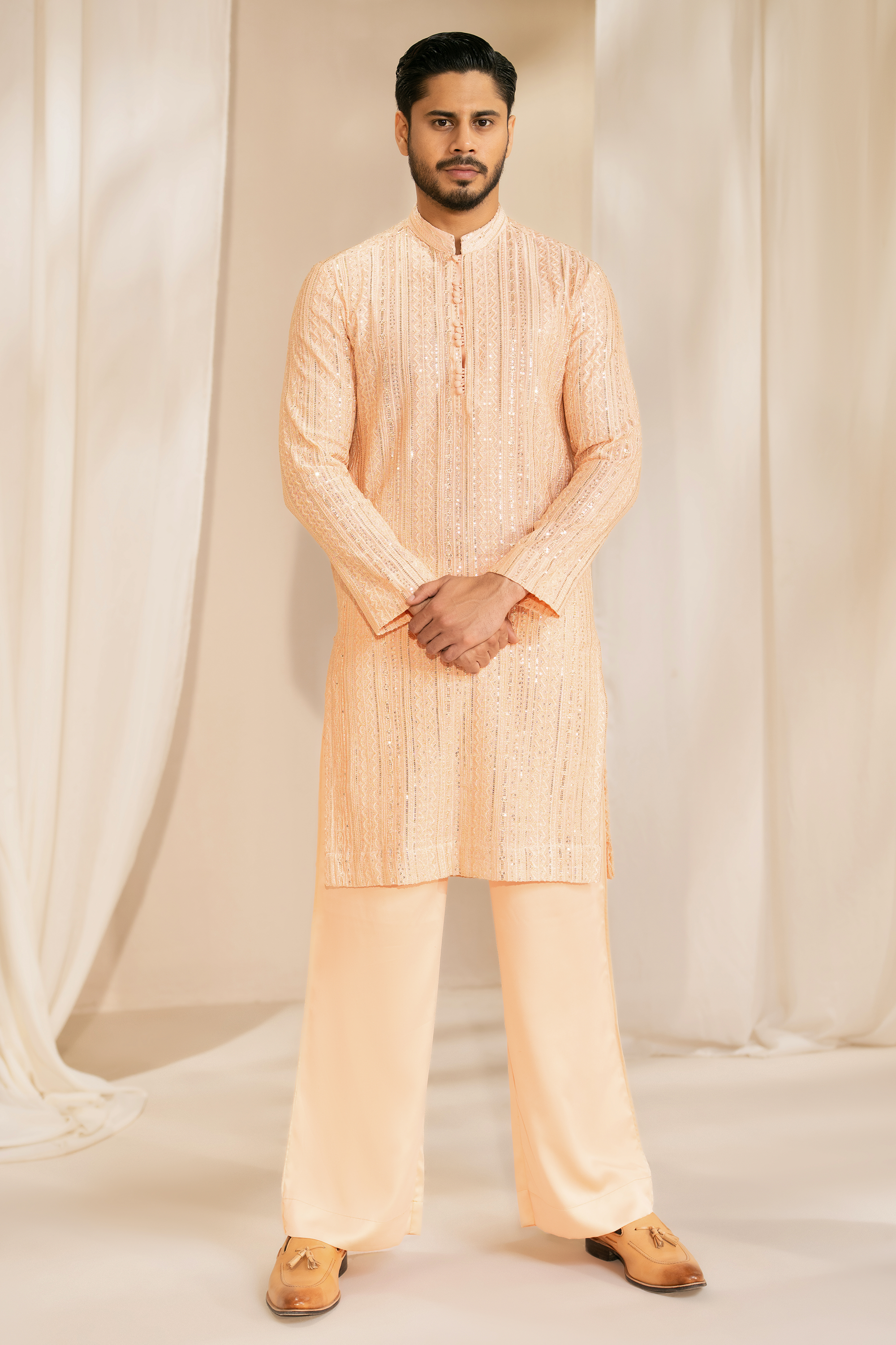 Peach Kurta & Pajama Set
