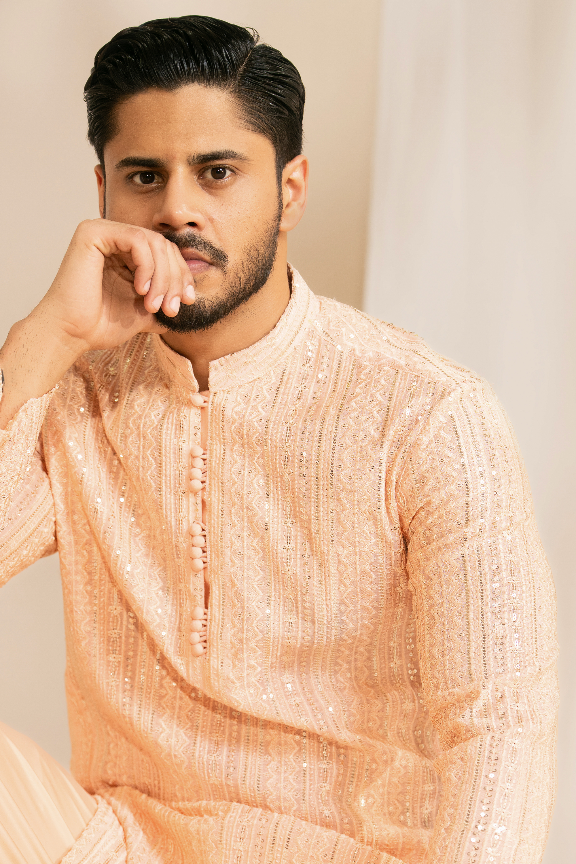 Peach Kurta & Pajama Set