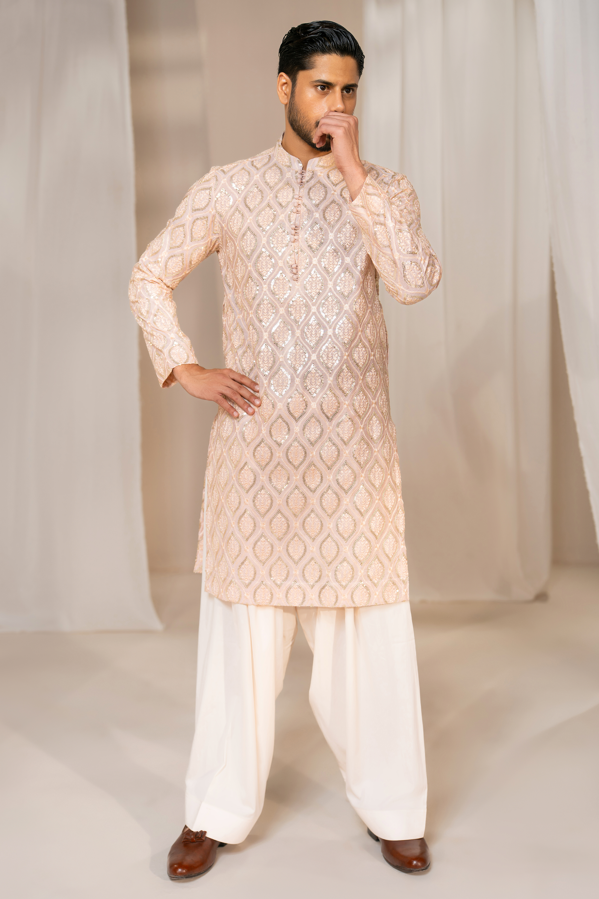 Powder Pink Kurta & Shalwar Set