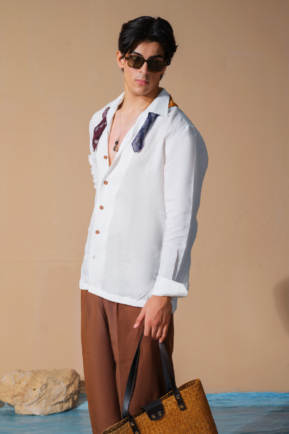 Era 20 - Off-White Linen Shirt Oversized