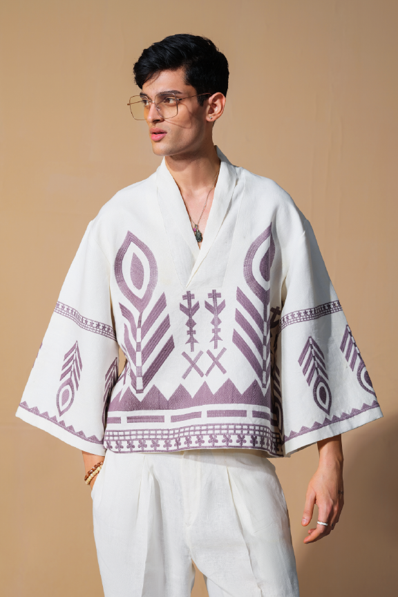 Era 29 - White Linen Kimono Shirt Oversized