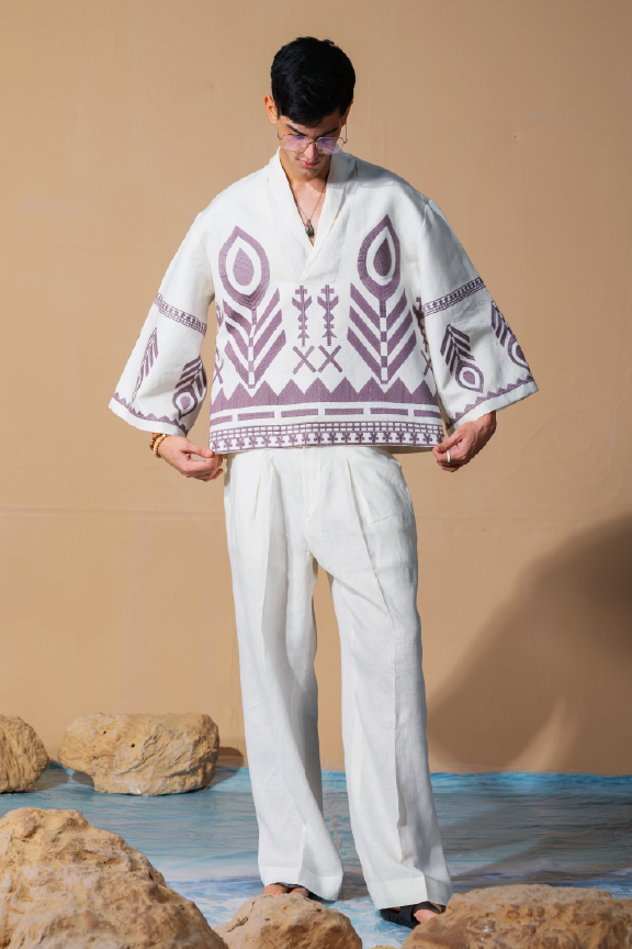 Era 29 - White Linen Kimono Shirt Oversized