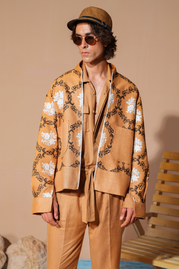 Era 25 - Caramel Linen Trucker Jacket