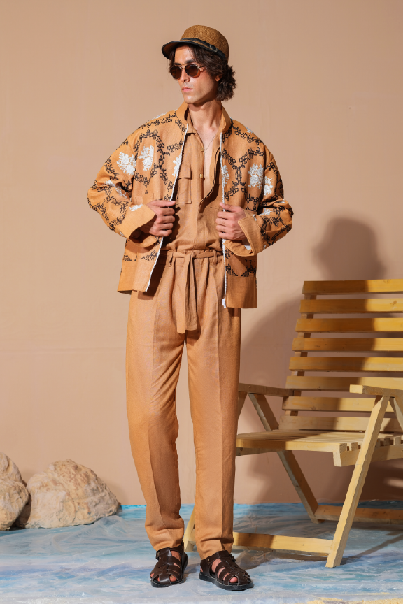 Era 25 - Caramel Linen Trucker Jacket