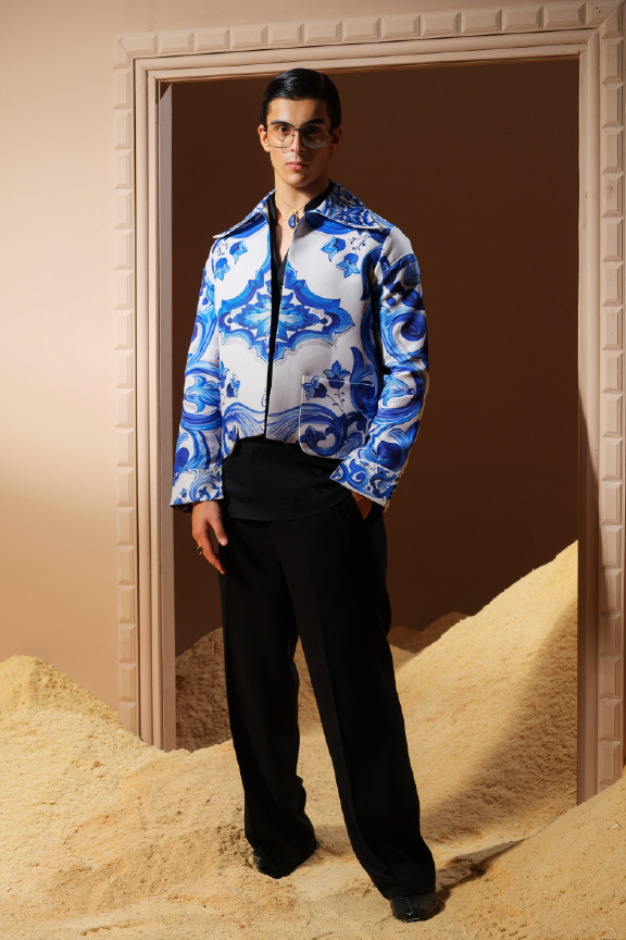 Era 04 - Linen Trucket Digital Print Jacket