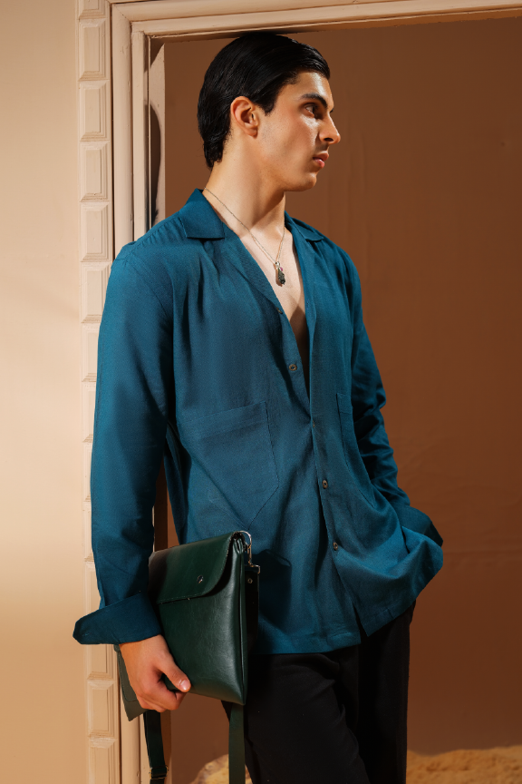 Era 14 - Teal Linen Shirt Oversized