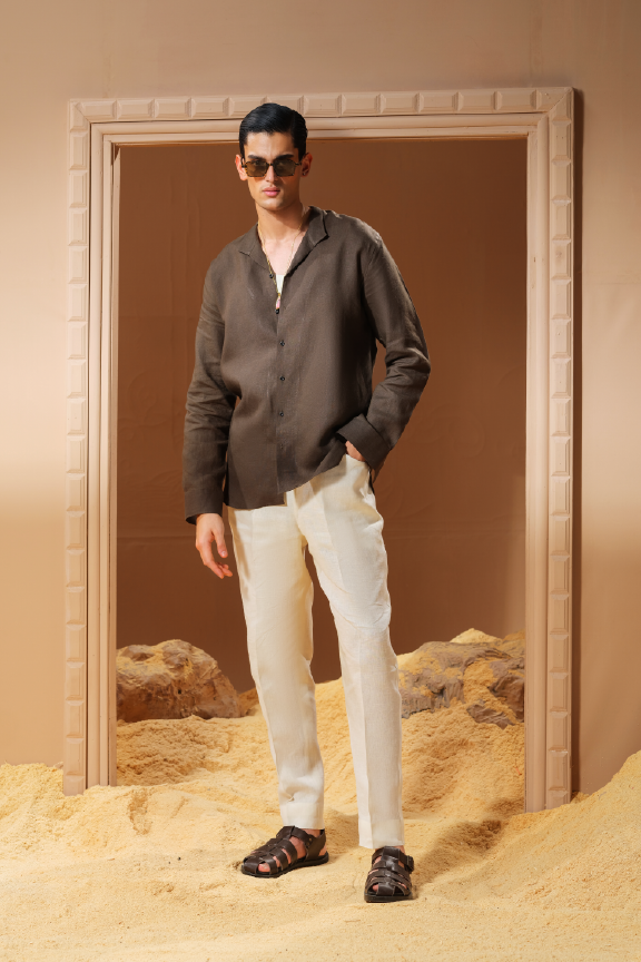 Era 23 - Kai Green Linen Shirt Oversized