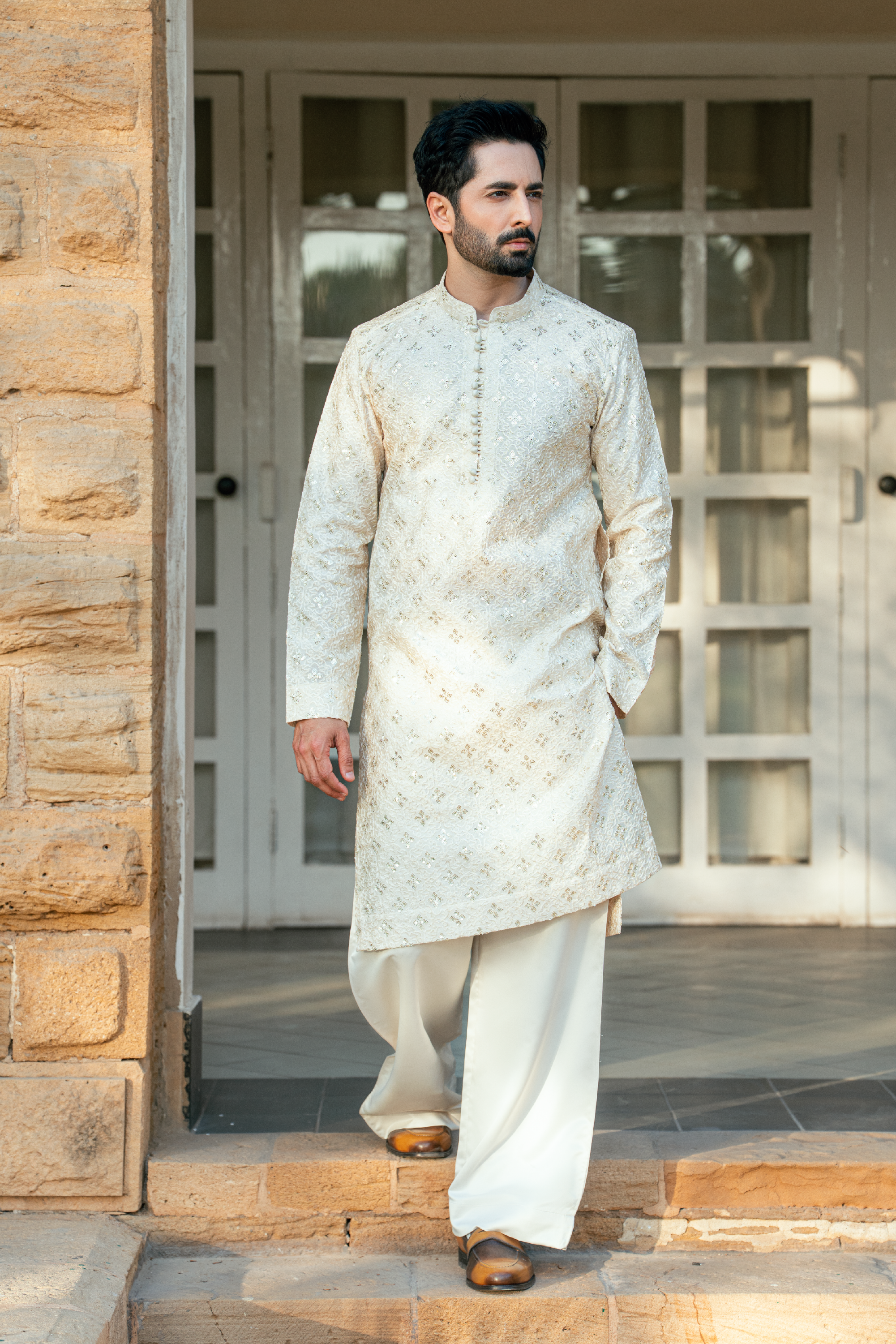 Classic Off-White Cream Kurta & Pajama