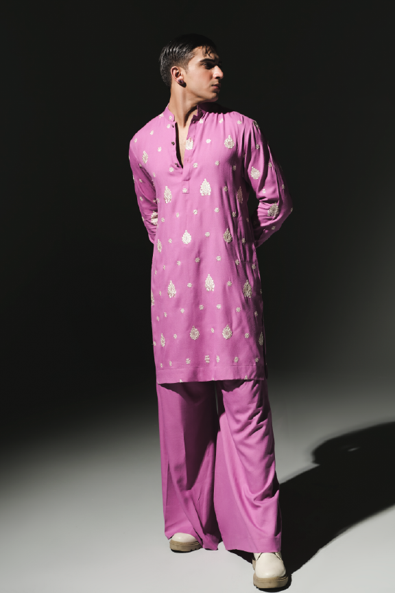 TSL - Lilac Embroidered Kurta Pajama