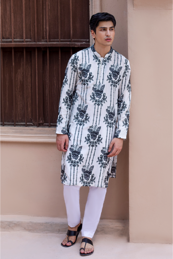 RHN - Salt Embroidered Kurta Pajama