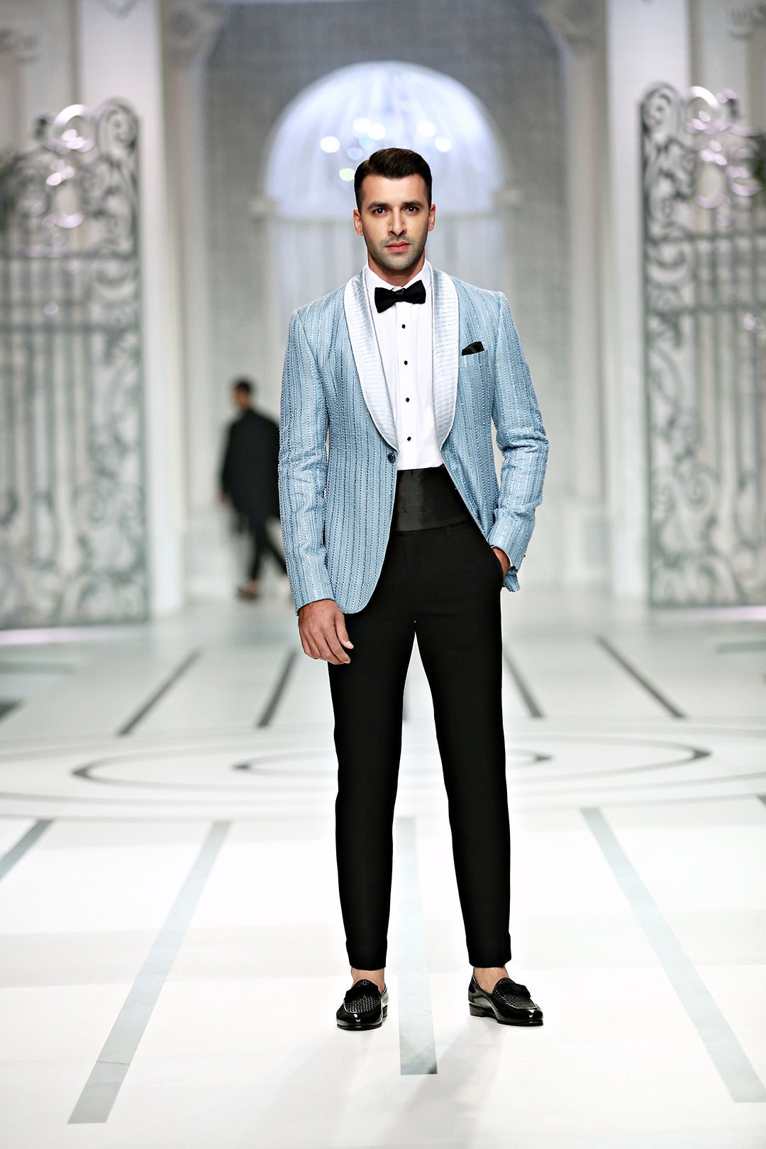 Hand Work Embellished Tuxedo Suit