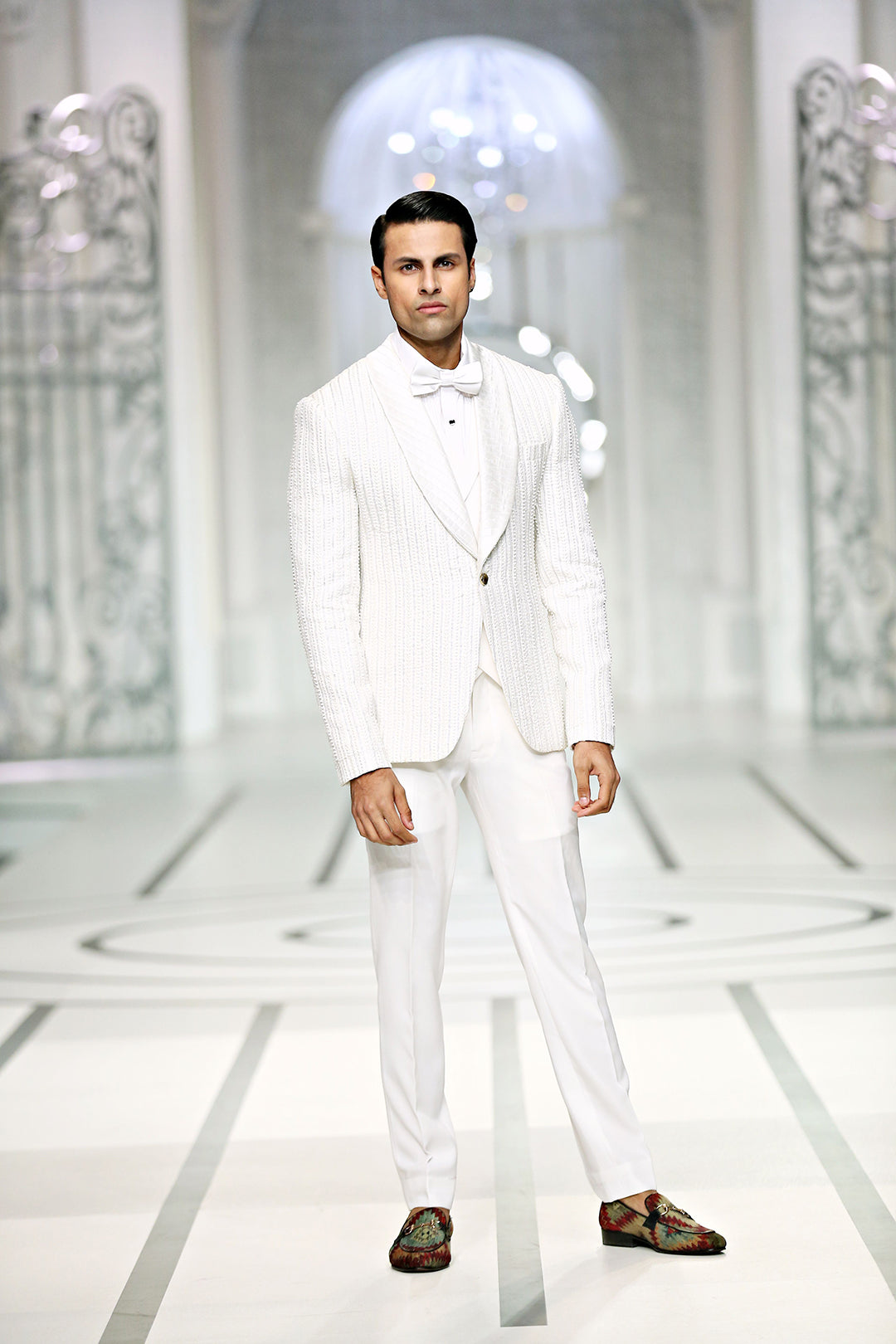 Hand Embroidery Embellisdhed Tuxedo Suit