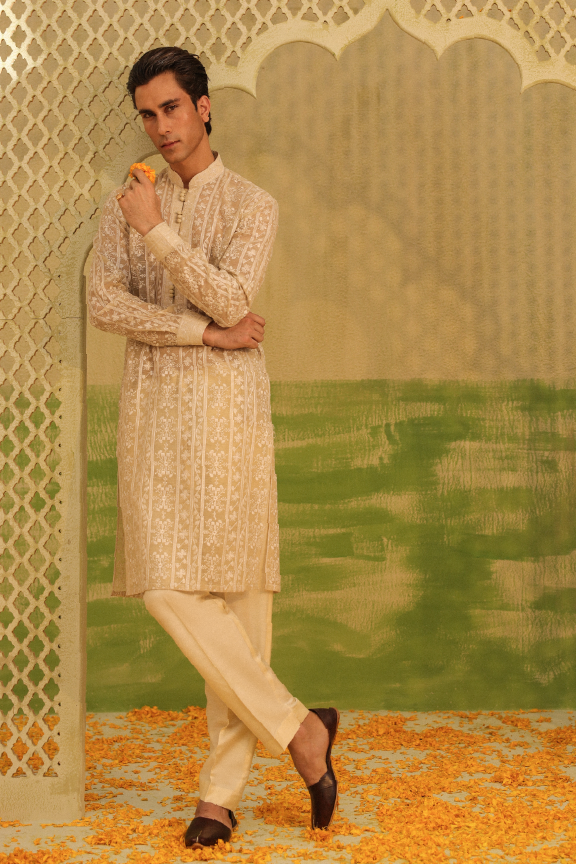 Mayassar - Ivory beige kurta Pajama