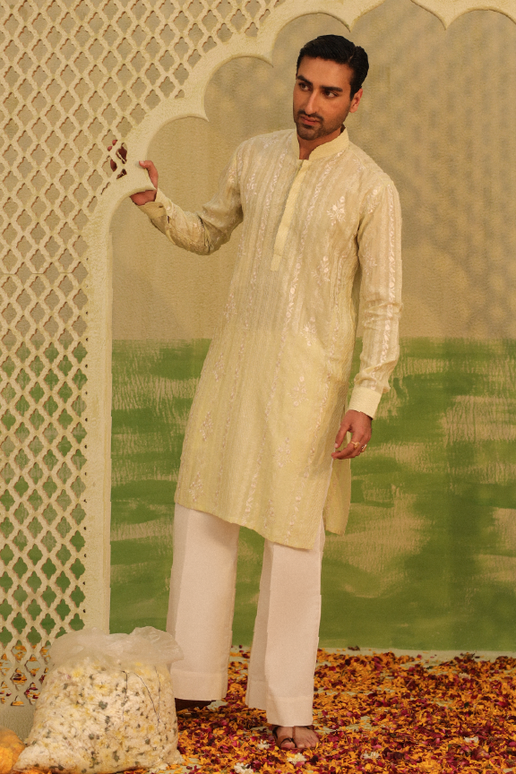 Mayassar - Sunny Lime Kurta Pajama