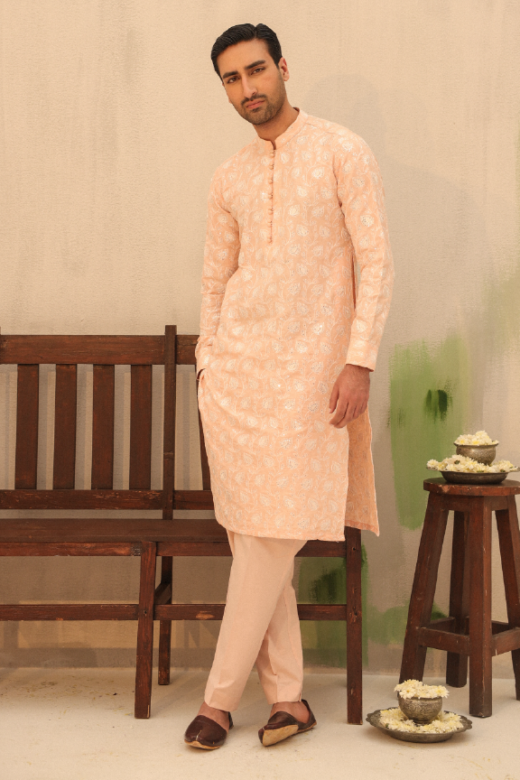 Mayassar - Pale Pink Kurta Pajama