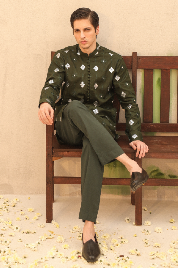 Mayassar - Sacramento Green kurta Pajama