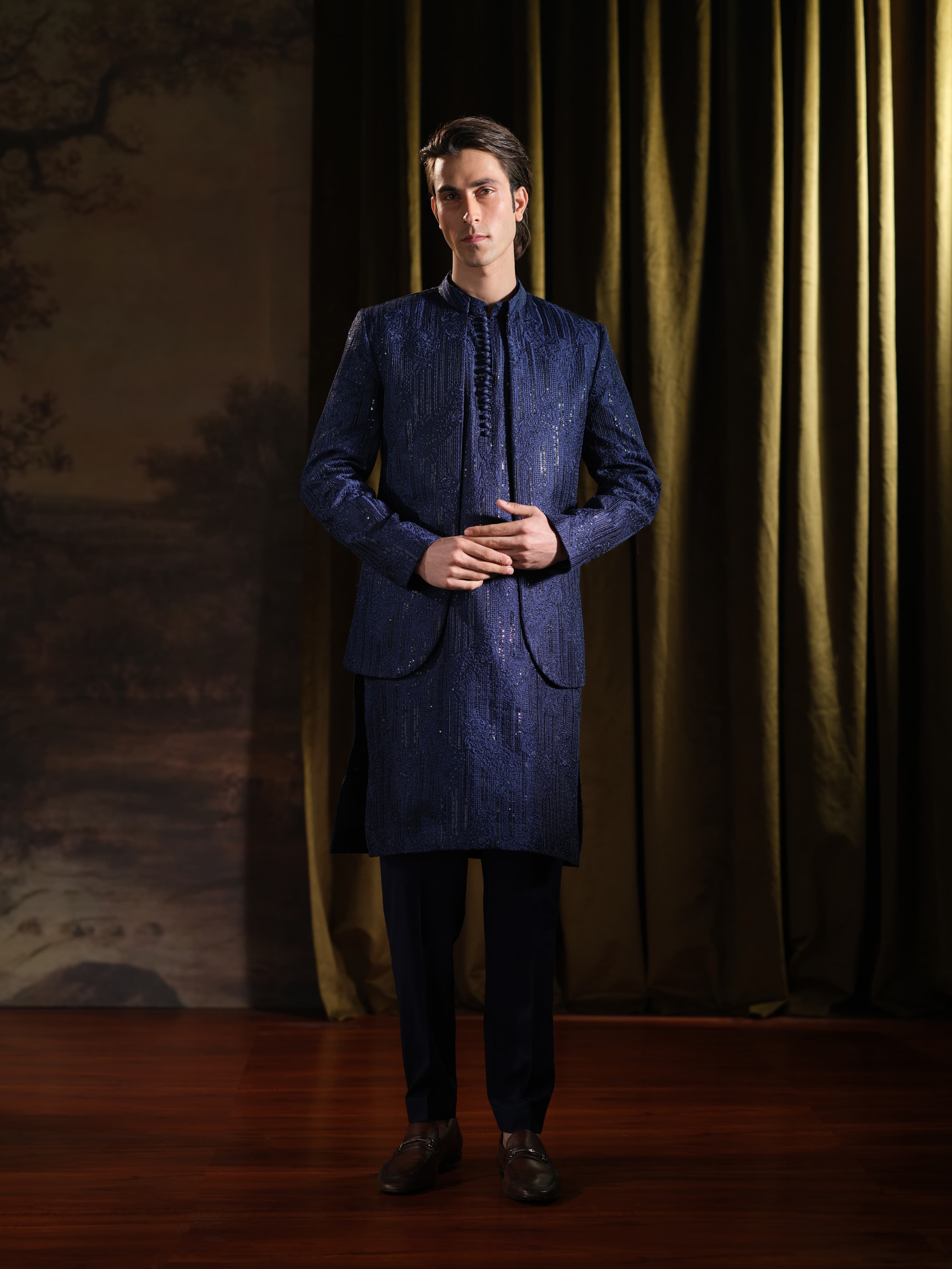 Musarrat - Blue Embroidered Kurta Pajama