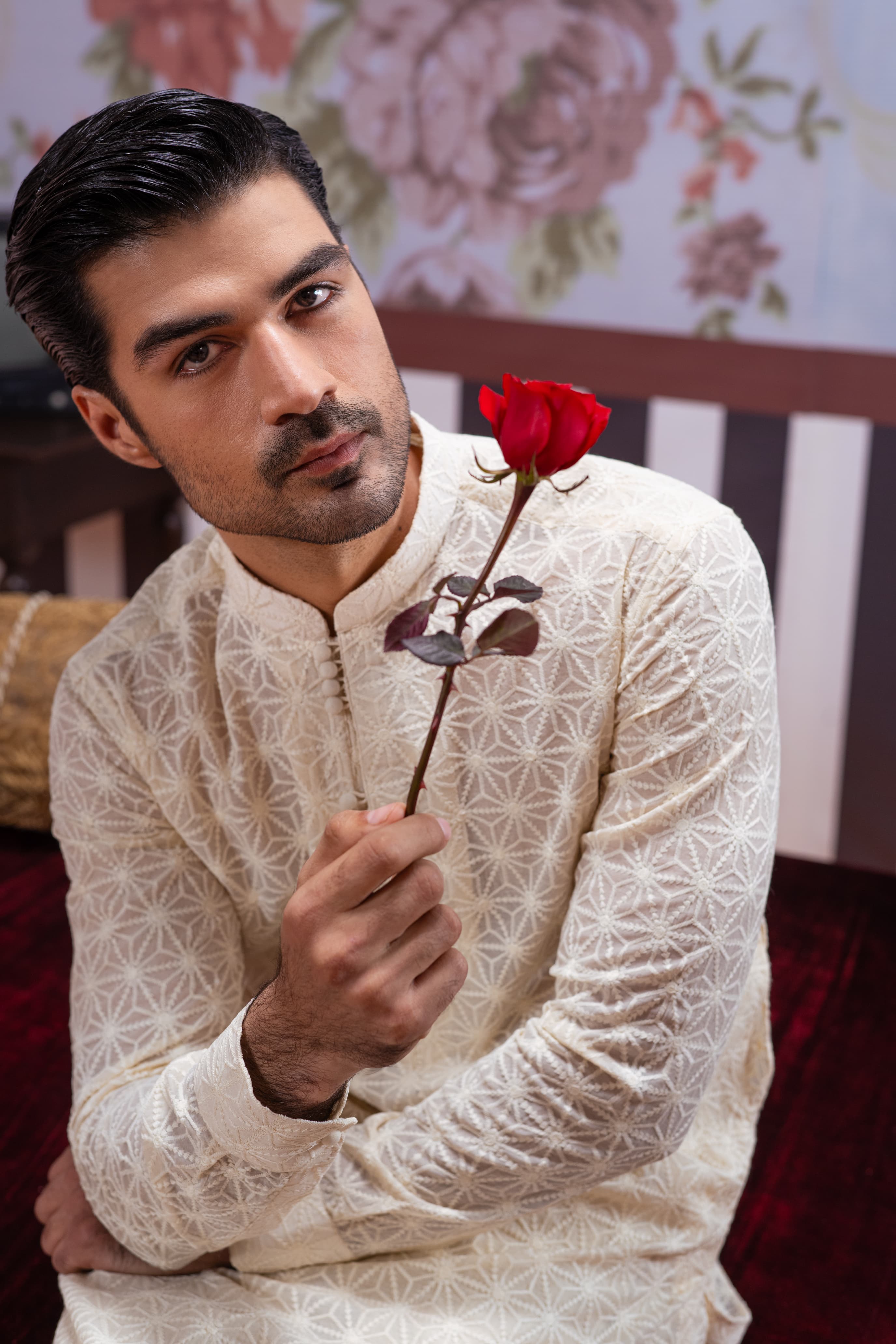 Ivory Embroidered Kurta Pajama