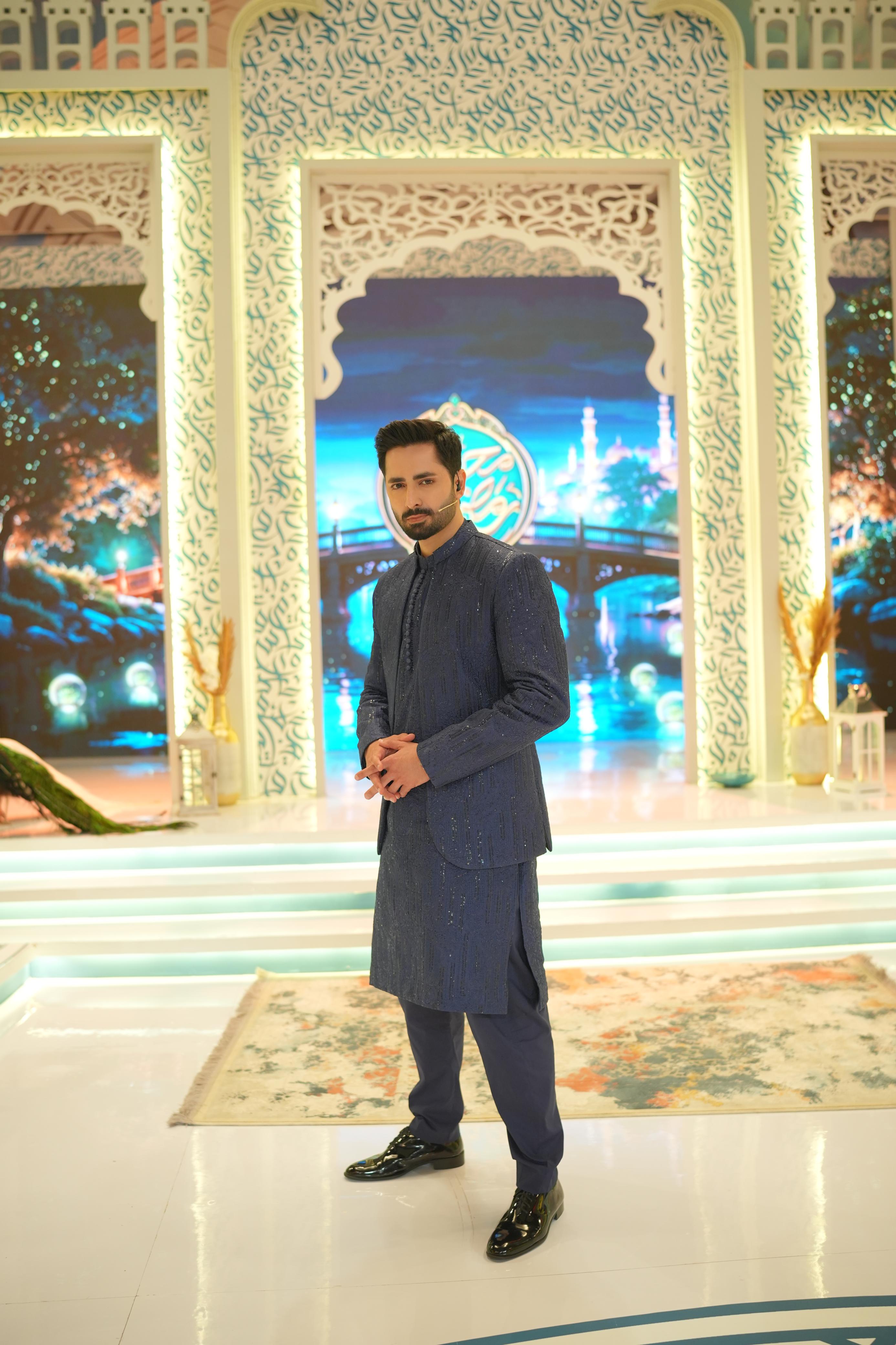 ED25 - Blue Embroidered Kurta Pajama