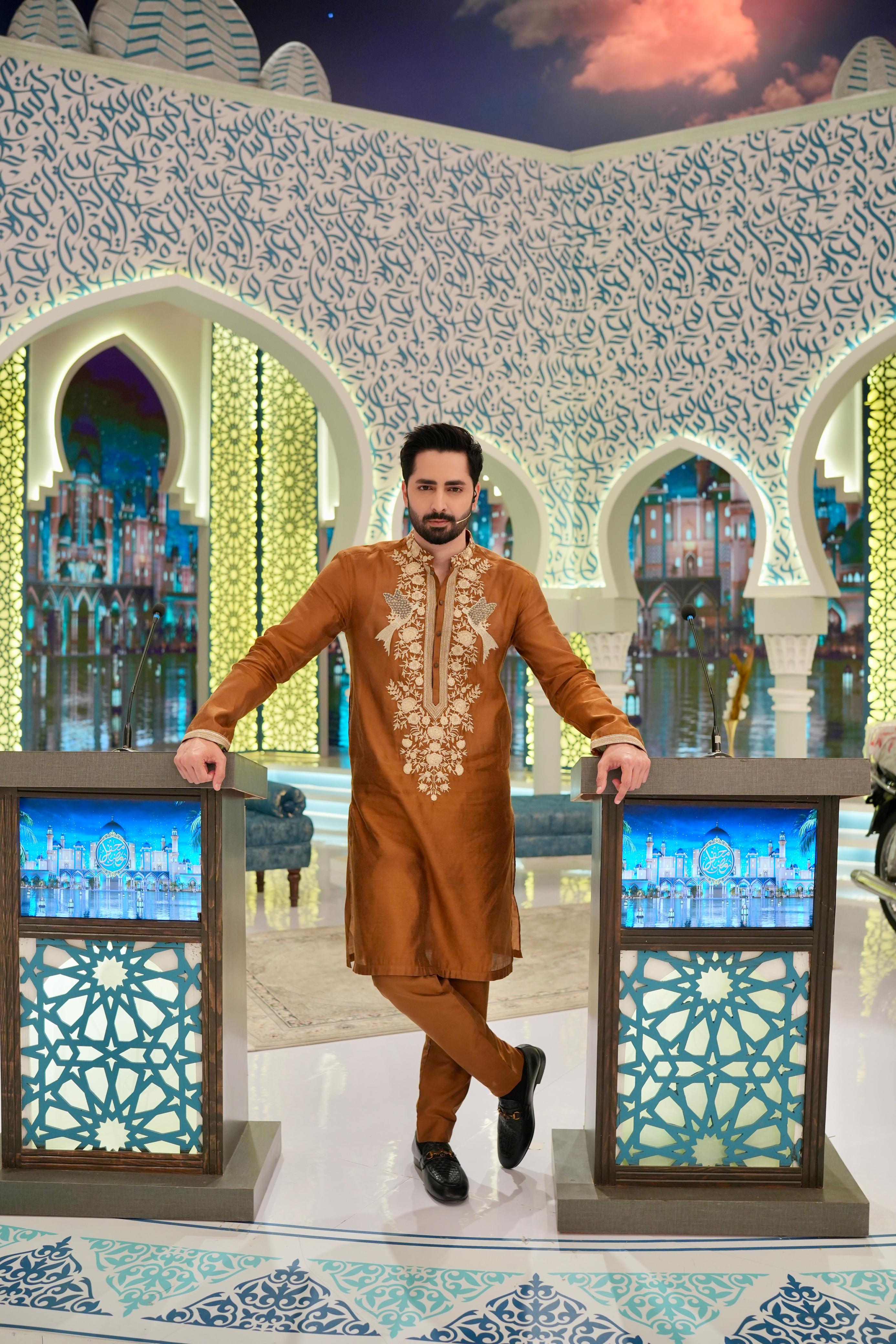 ED25 - Light Brown Neck Embellished Kurta Pajama