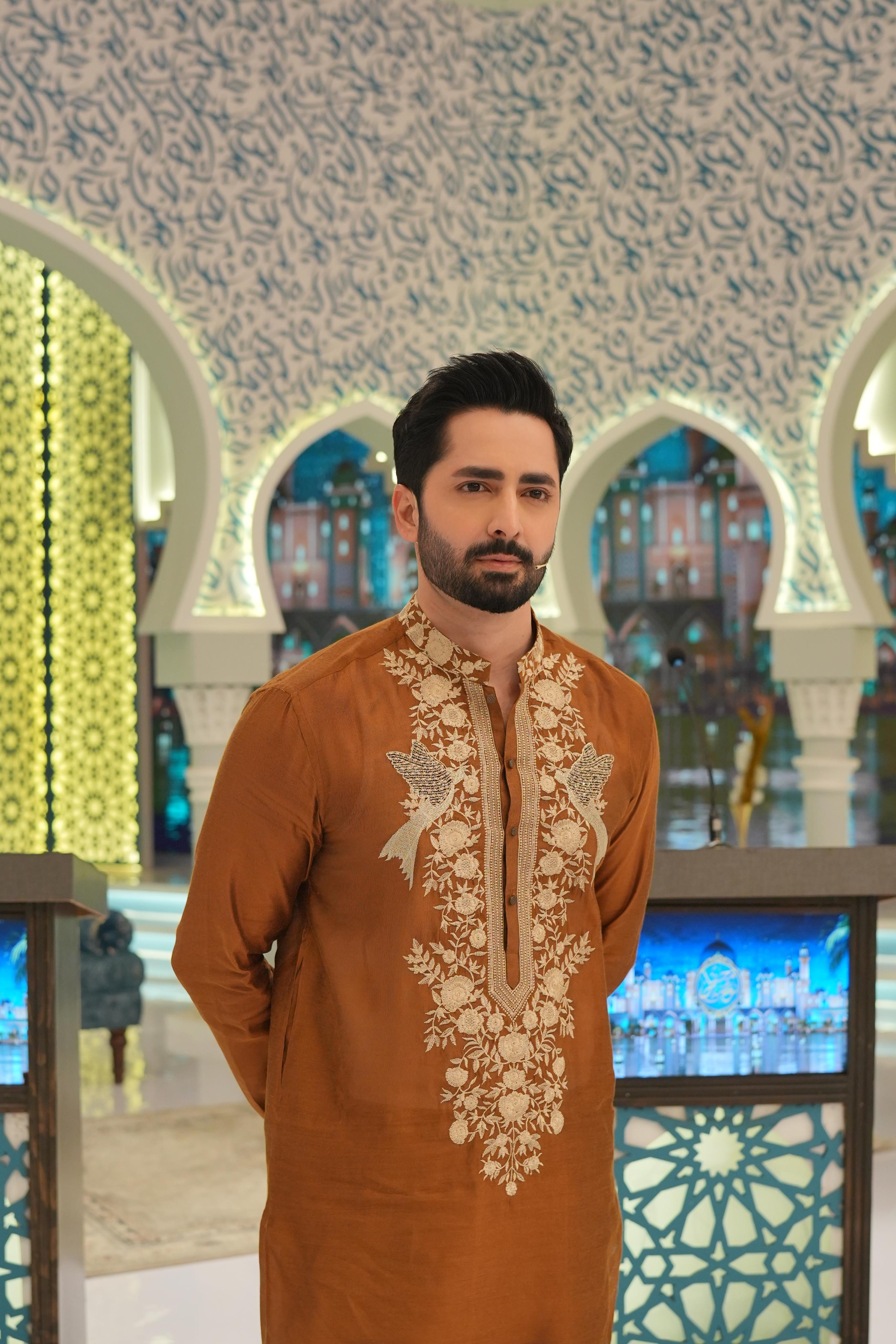 ED25 - Light Brown Neck Embellished Kurta Pajama