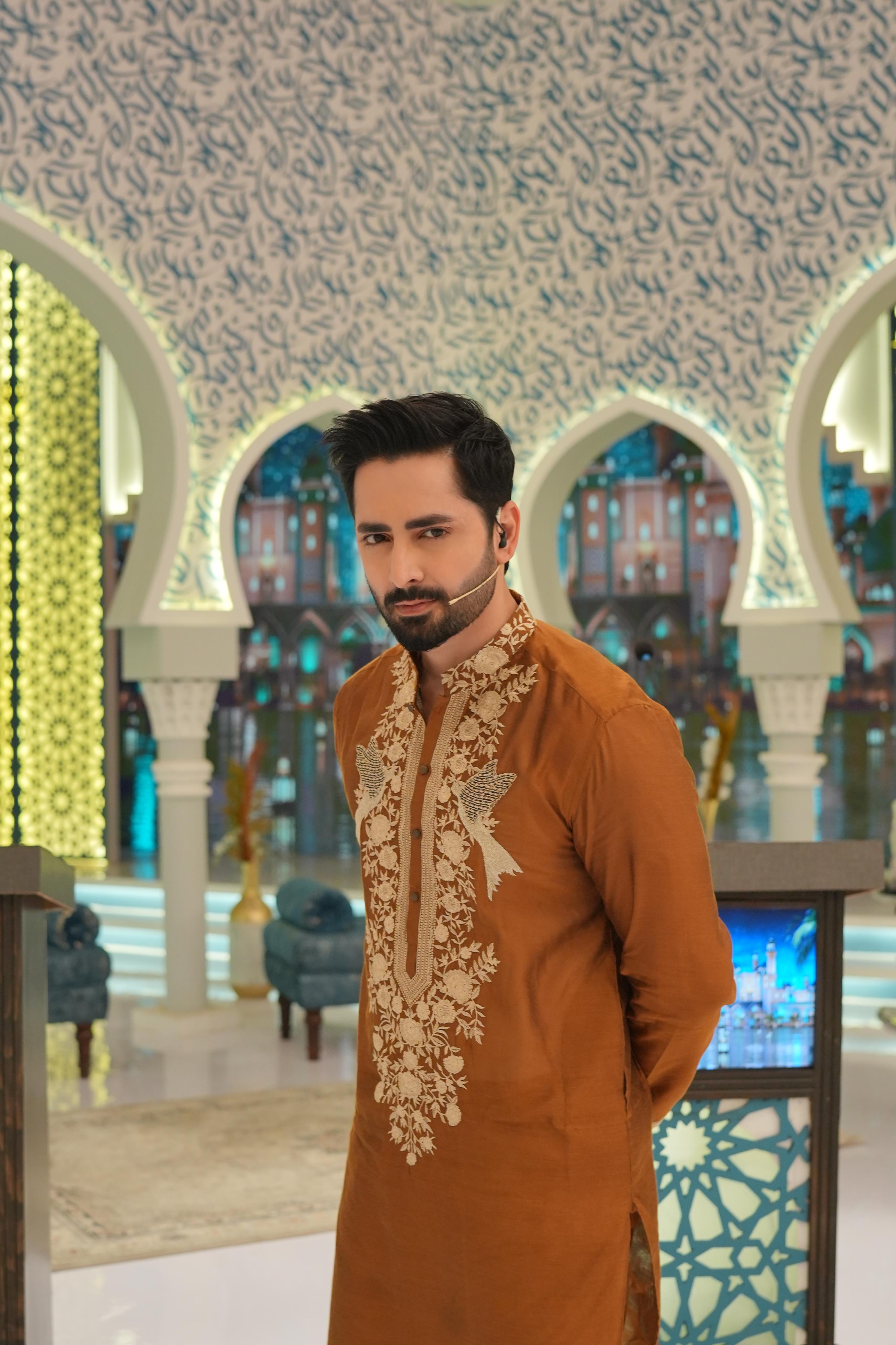 ED25 - Light Brown Neck Embellished Kurta Pajama