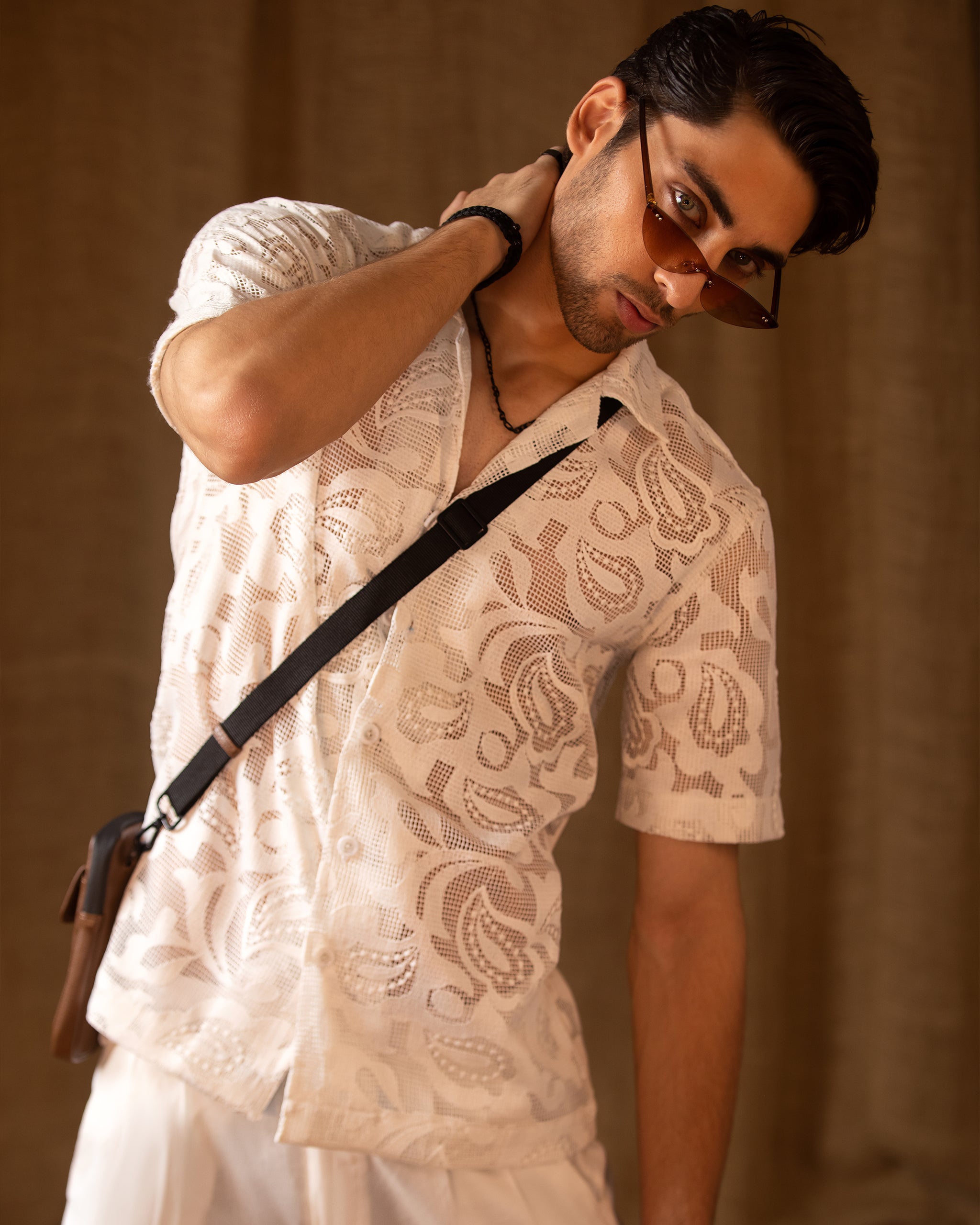 Jacquard Fabric Shirt & Regular Feel Trouser