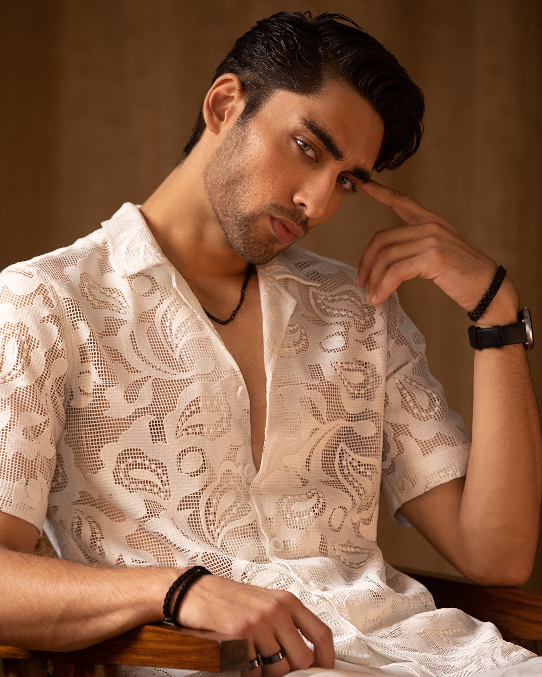 Jacquard Fabric Shirt & Regular Feel Trouser