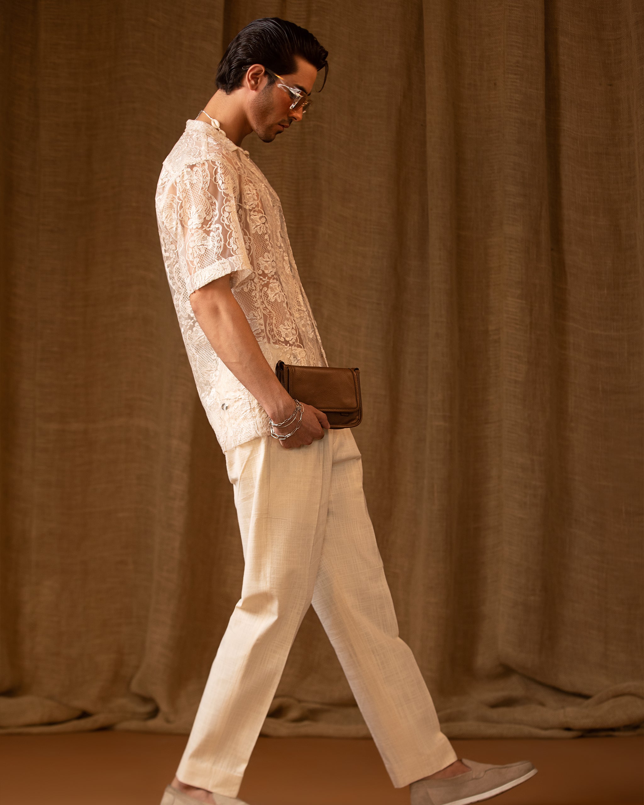 Short Sleeve Camp Collar Shirt & Jarred Relaxed Trousers