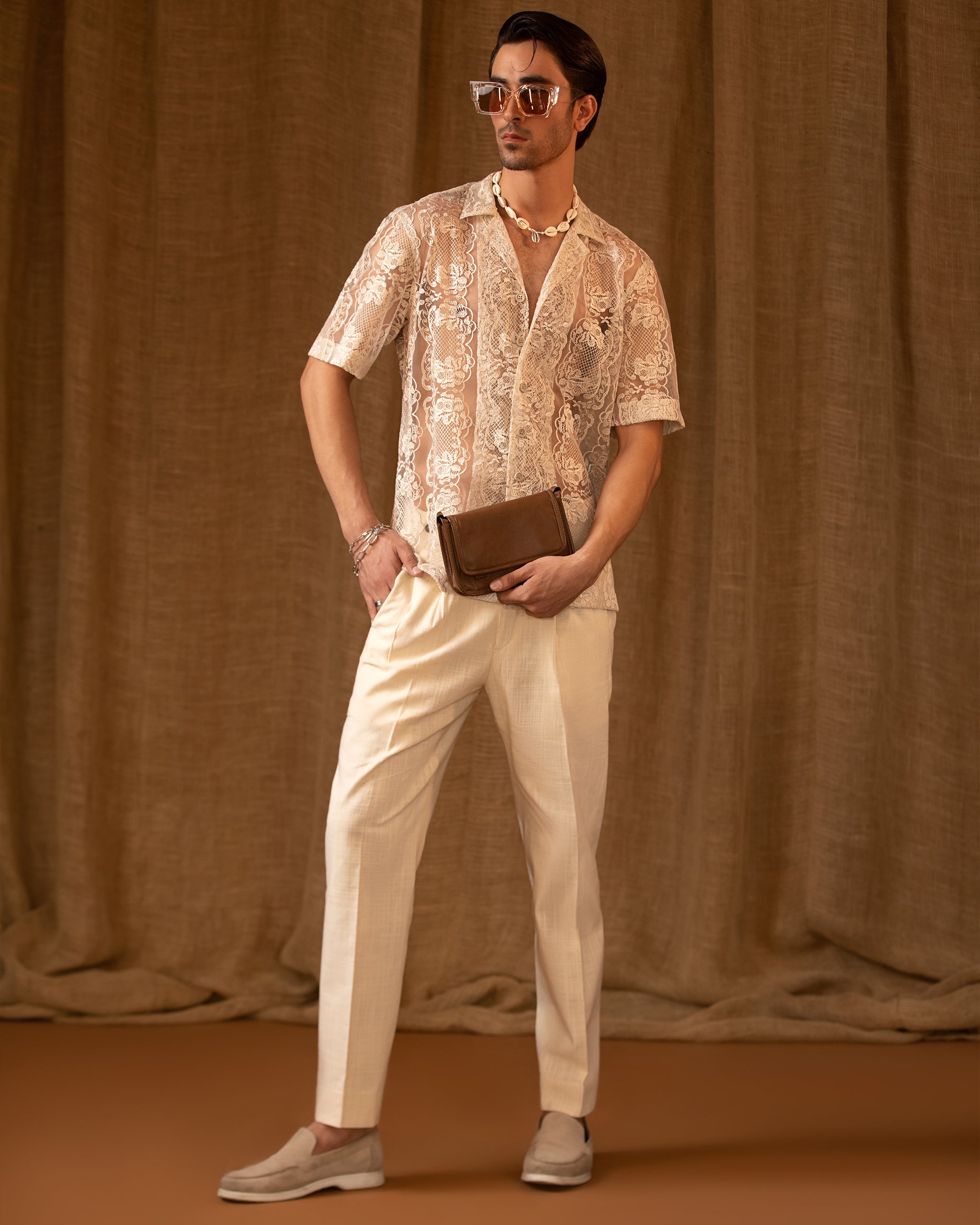 Short Sleeve Camp Collar Shirt & Jarred Relaxed Trousers