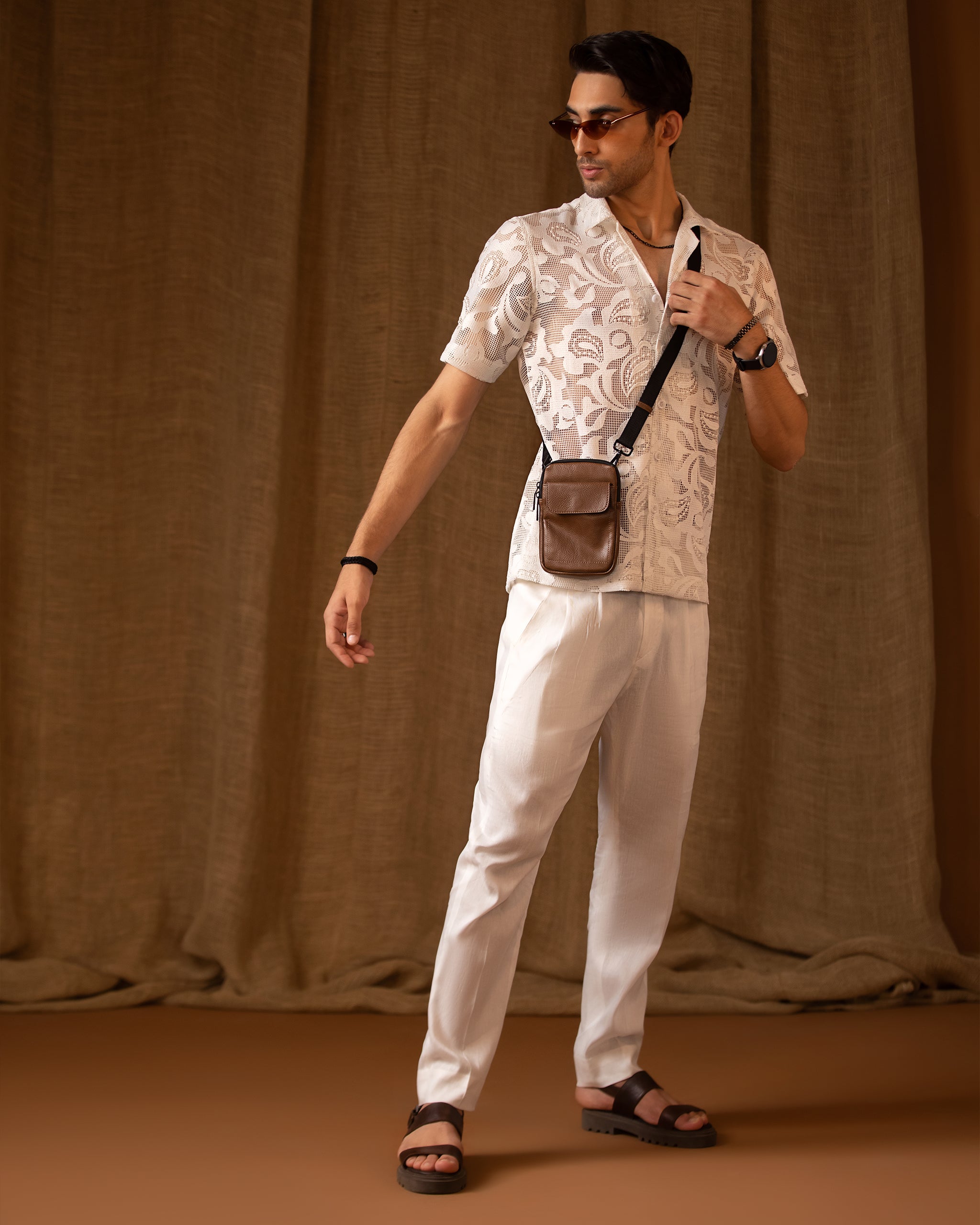 Jacquard Fabric Shirt & Regular Feel Trouser