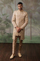 ER - 109 Champagne Gold Jacquard Sherwani