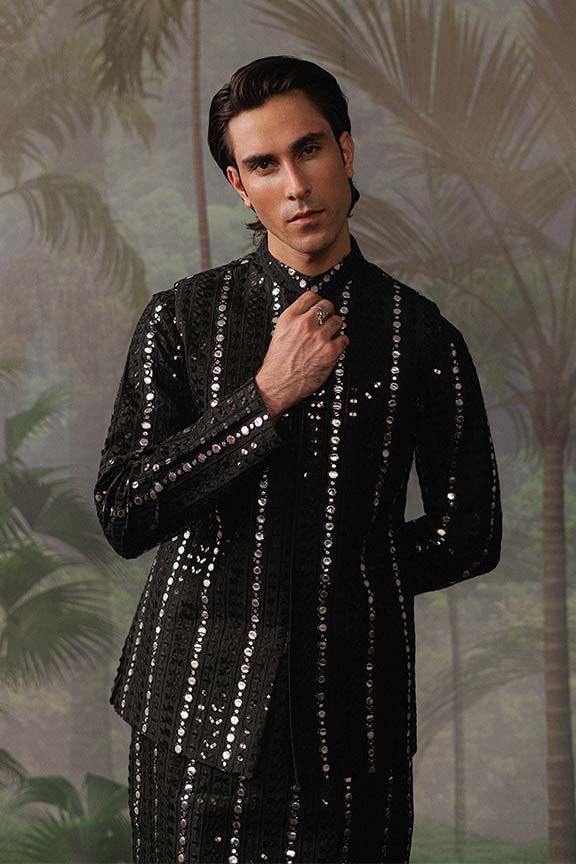 Black Embellished Waistcoat