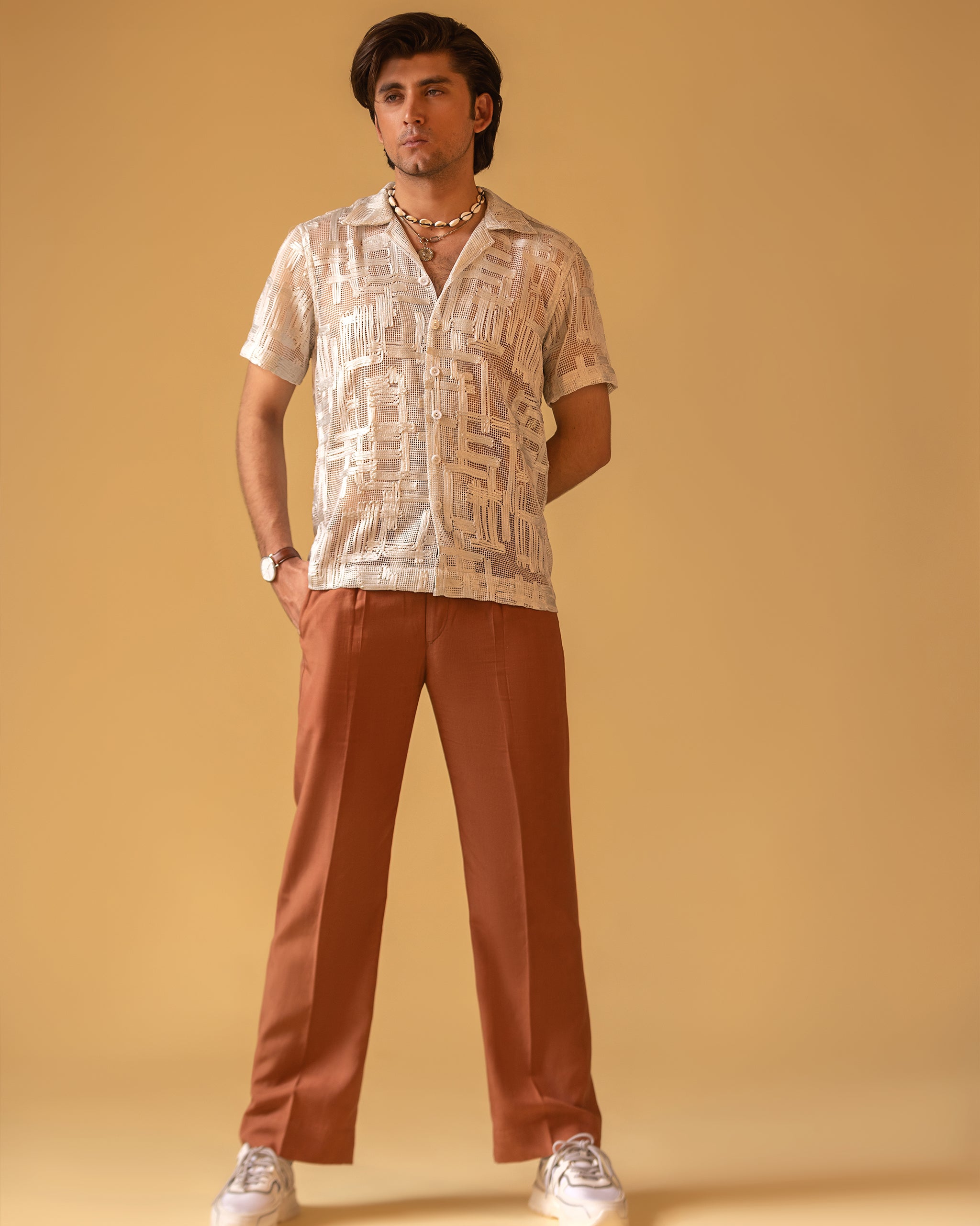 Short Sleeve Camp Collar Shirt & Jarred Relaxed Trousers