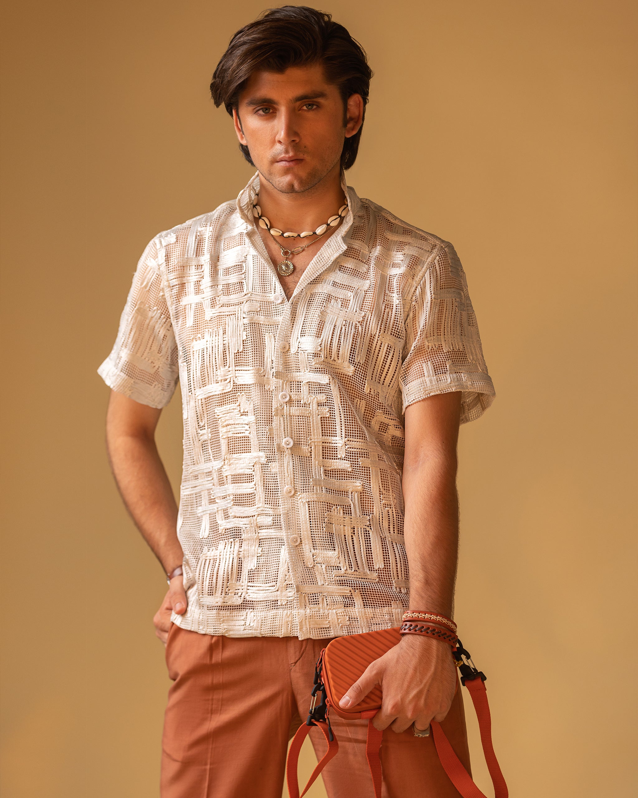 Short Sleeve Camp Collar Shirt & Jarred Relaxed Trousers