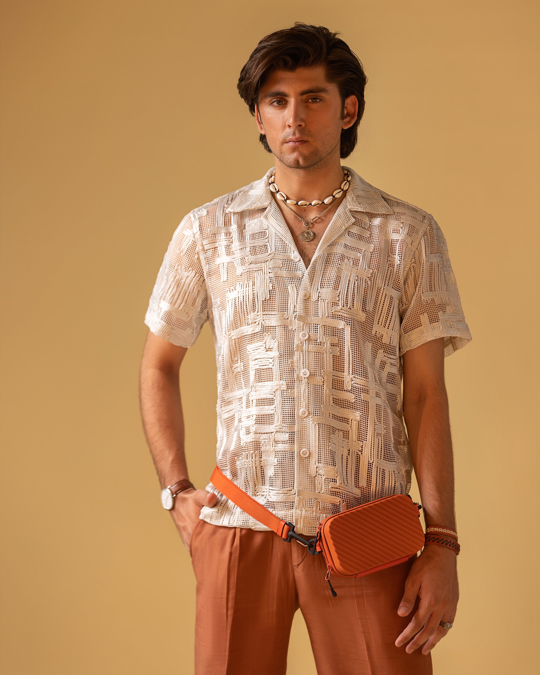 Short Sleeve Camp Collar Shirt & Jarred Relaxed Trousers
