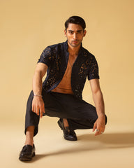 Paper-Blend Half Sleeve Shirt & Jarred Relaxed Trouser