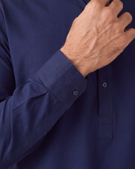 Navy Blue Wash N Wear Kurta/Pajama