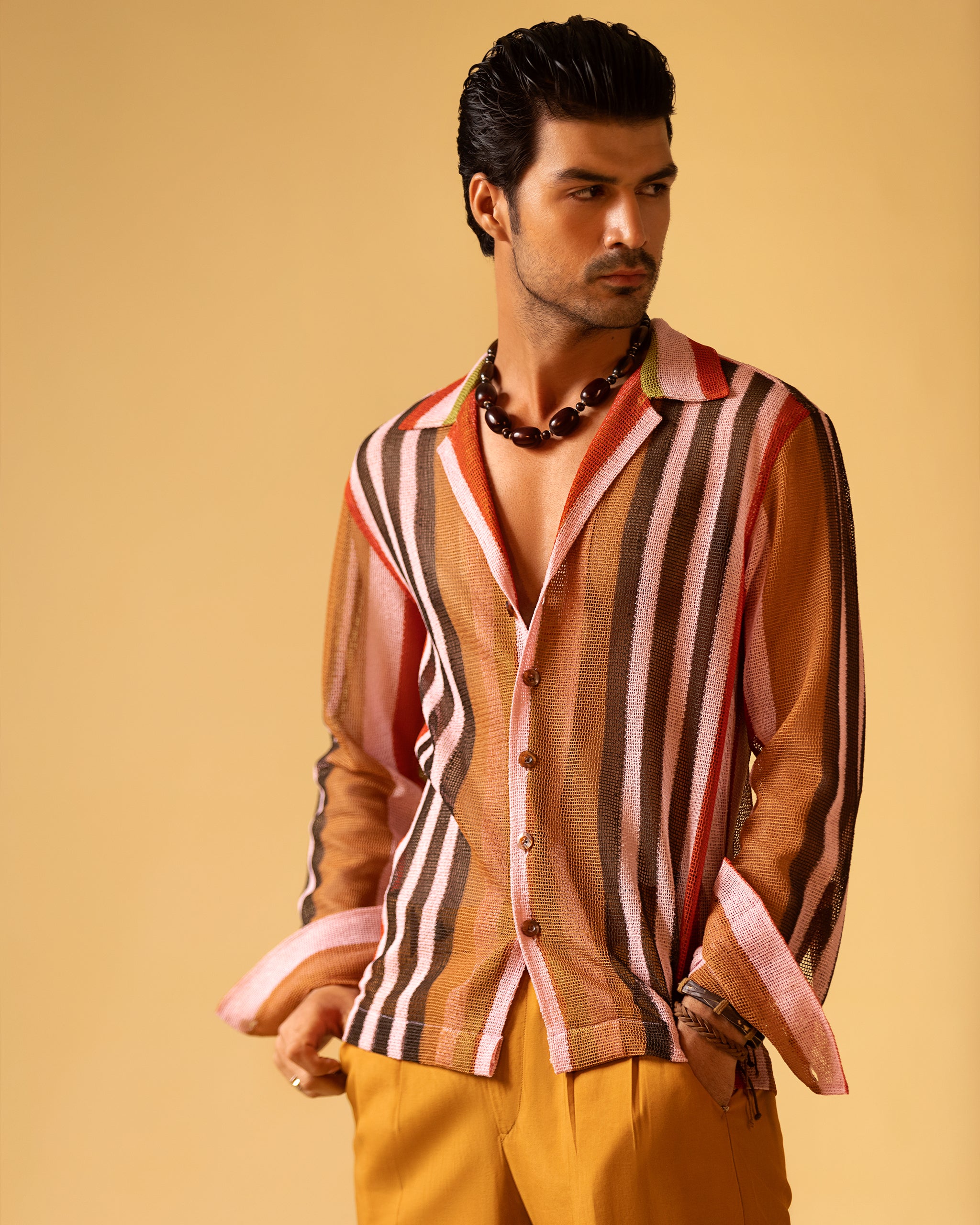 Relaxed Fit Full Sleeve Camp Collar Shirt & Jarred Relaxed Trousers