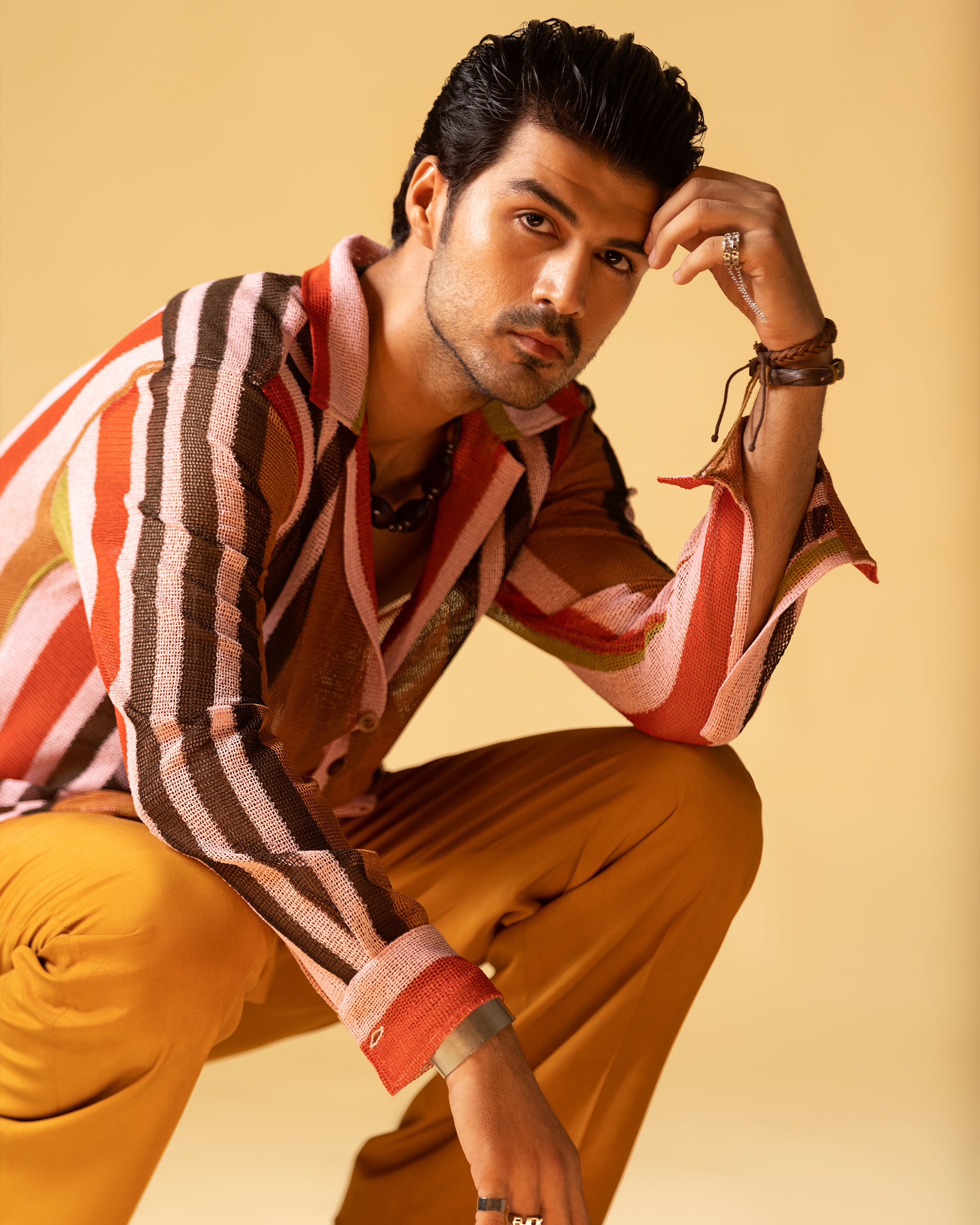 Relaxed Fit Full Sleeve Camp Collar Shirt & Jarred Relaxed Trousers