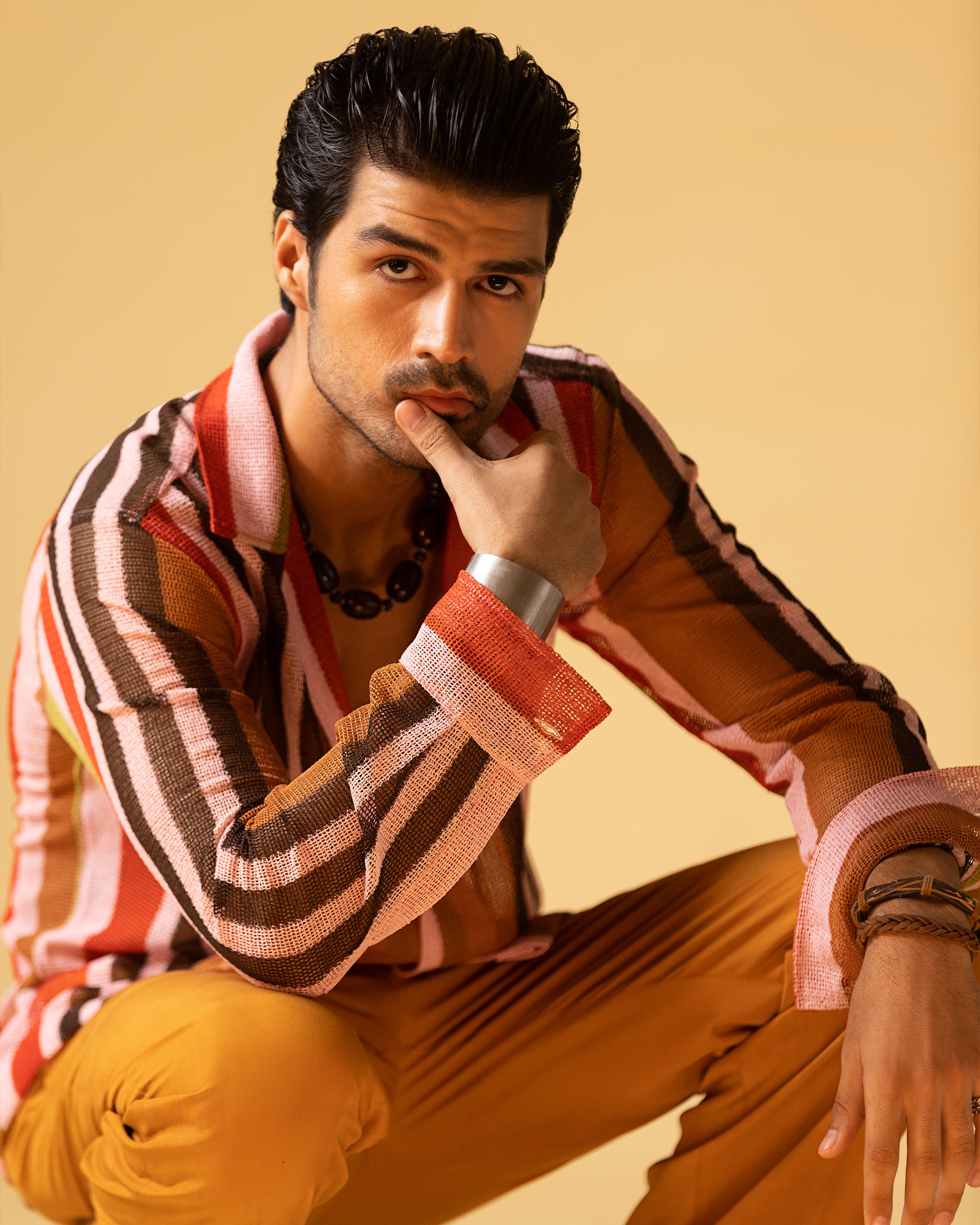 Relaxed Fit Full Sleeve Camp Collar Shirt & Jarred Relaxed Trousers