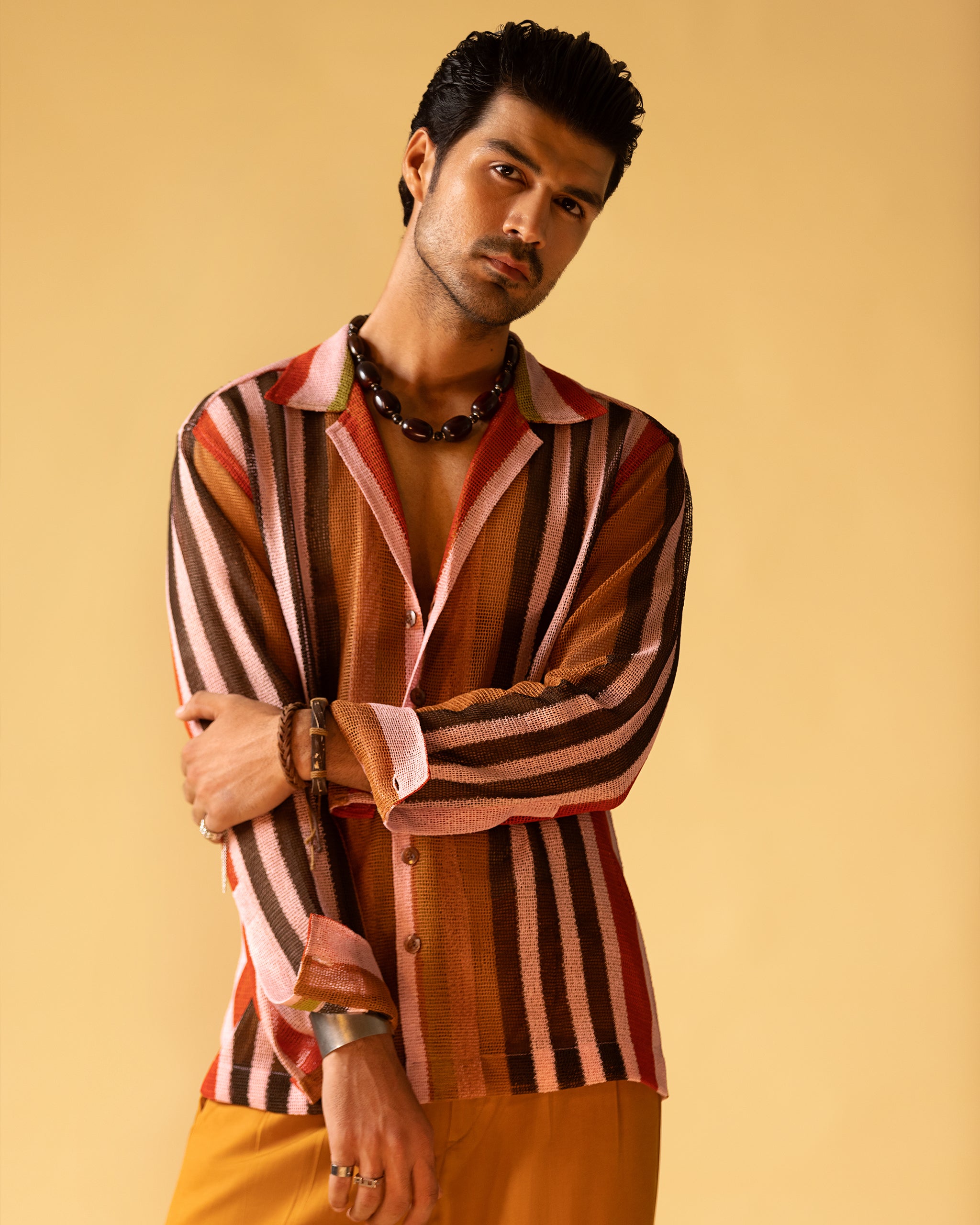 Relaxed Fit Full Sleeve Camp Collar Shirt & Jarred Relaxed Trousers