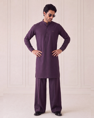 Luxury Purple Wash N Wear Kurta/Pajama