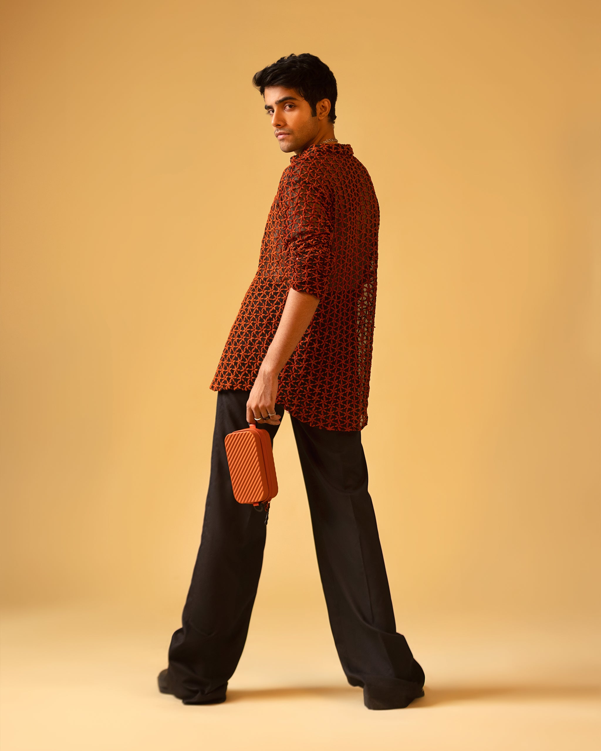 T-shirt Neck Street Long Sleeve Shirt & Cut Trouser