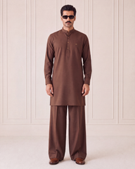 Classic Brown Wash N Wear Kurta/Pajama