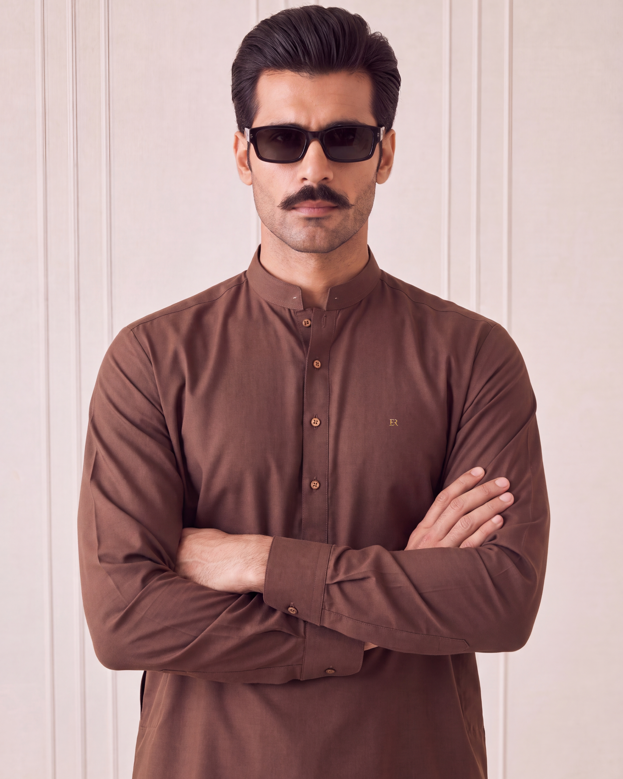 Classic Brown Wash N Wear Kurta/Pajama
