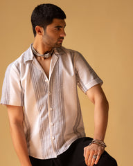 Regular Fit Button Down Camp Shirt & Wide Bell Bottom Trouser